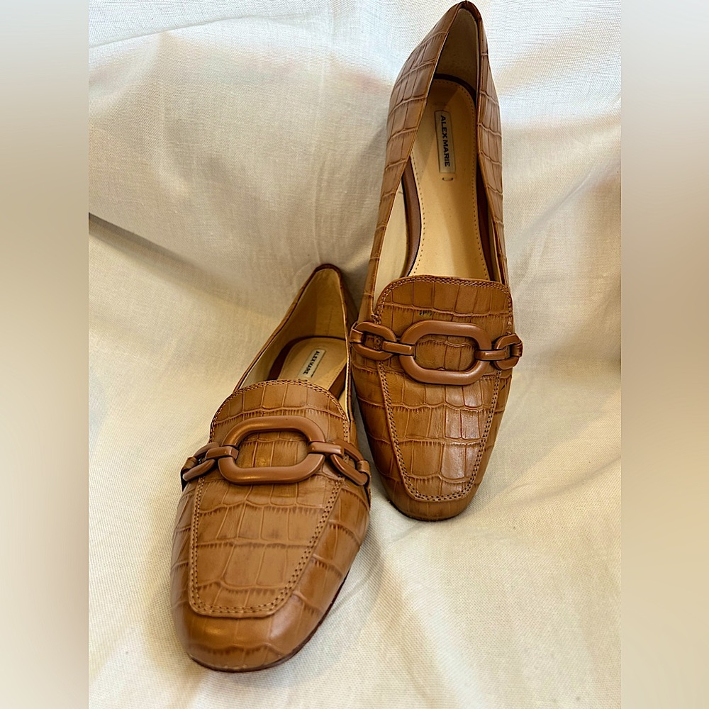 Camel color, flat-loafers, ALEX MARIE, size 8, used